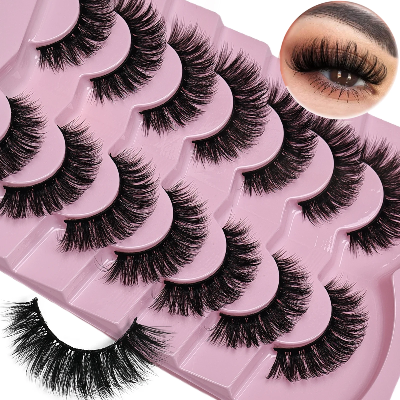 7 Pairs Cat Eye Lashes Volume  - Eyelash Extension Cat Eye Wispy reseña y precio