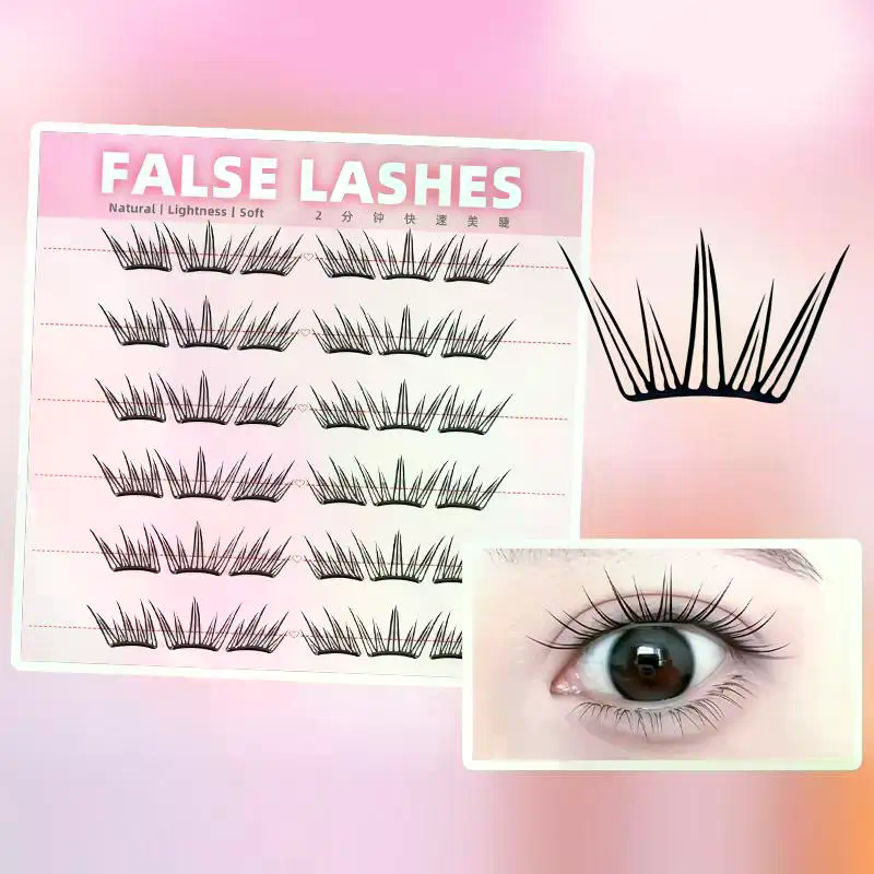 6 Rows Dense Natural False Eye - Eyelash Extension With Glue reseña y precio