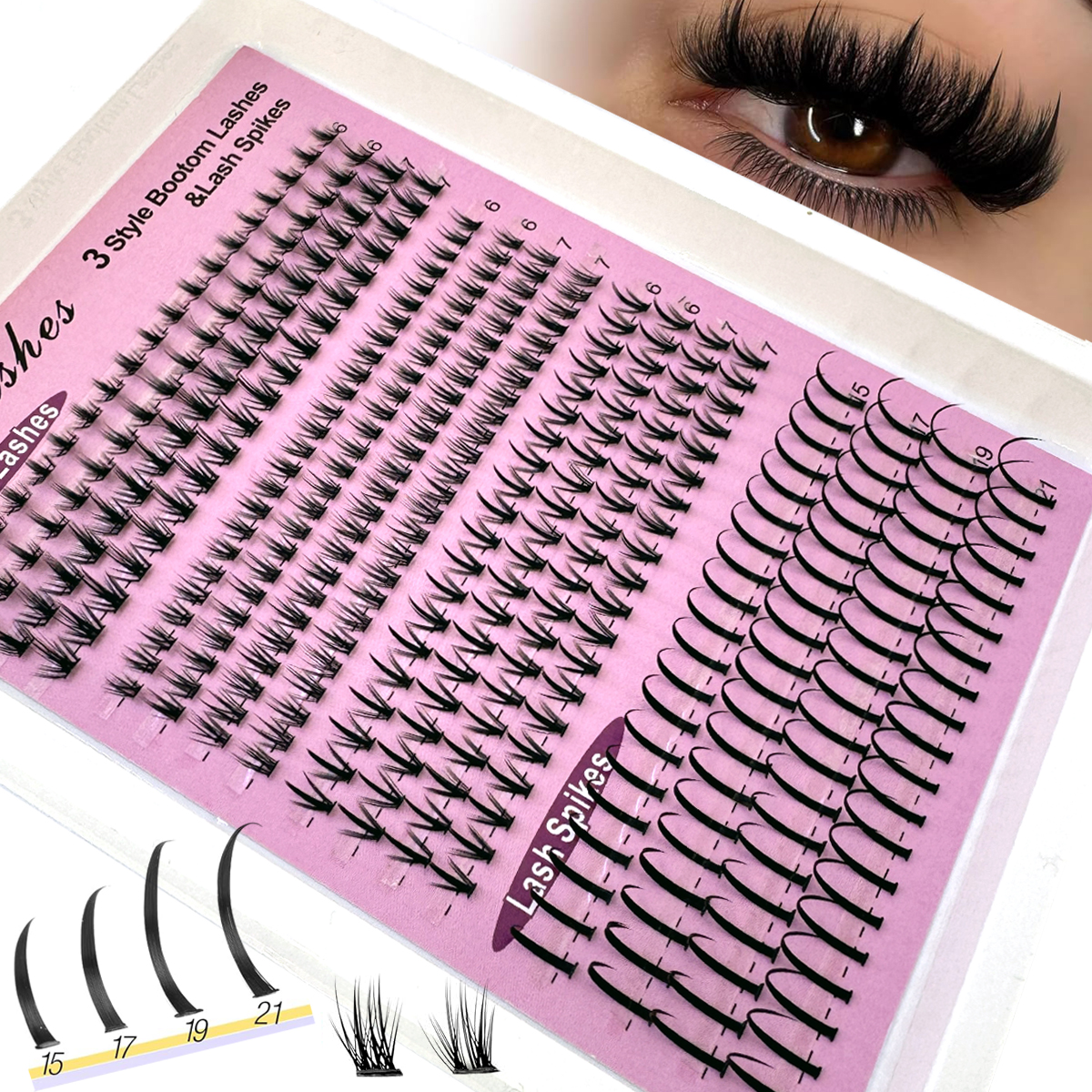 16Rows Bottom&Spiky Lashes Clu - Eyelash Extension Human Hair reseña y precio