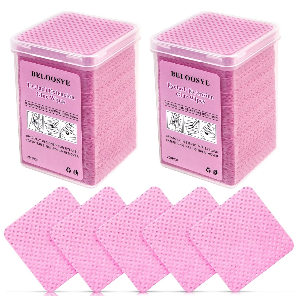 400 Pieces Lint Free Nail Poli - Eyelash Extension With Glue reseña y precio