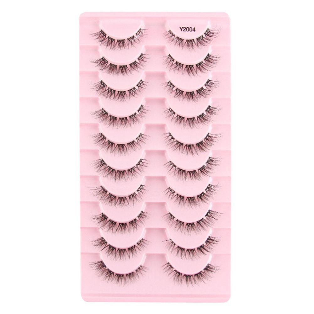 Handmade 10 Pairs 3D Faux Mink - Eyelash Extension Cat Eye Wispy reseña y precio