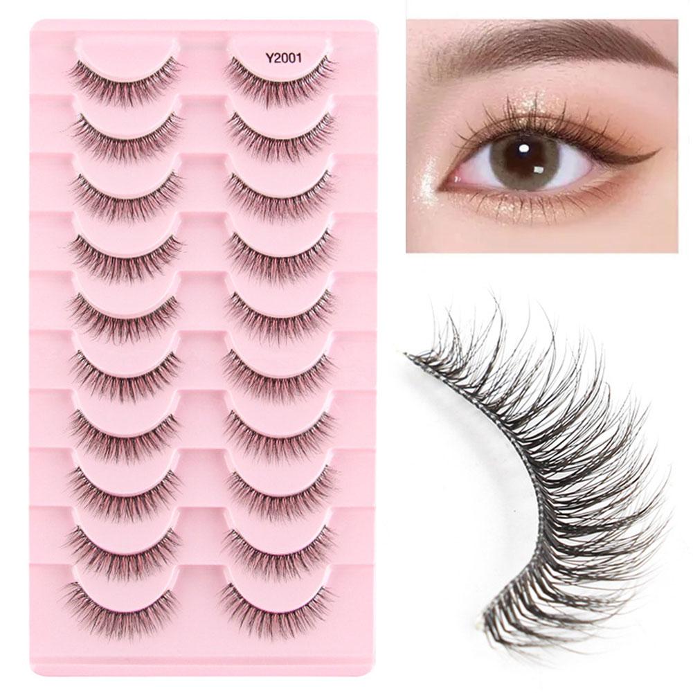 Handmade 10 Pairs 3D Faux Mink - Eyelash Extension Cat Eye Wispy reseña y precio