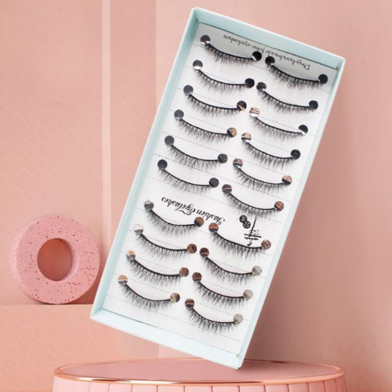 10 Pairs Natural Long Wispy Ca - Eyelash Extension Cat Eye reseña y precio