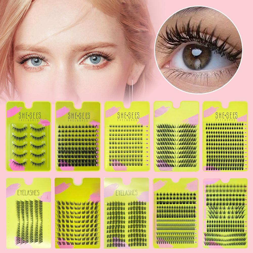 Natural Cluster False Eyelashe - Eyelash Extension Cat Eye Wispy reseña y precio