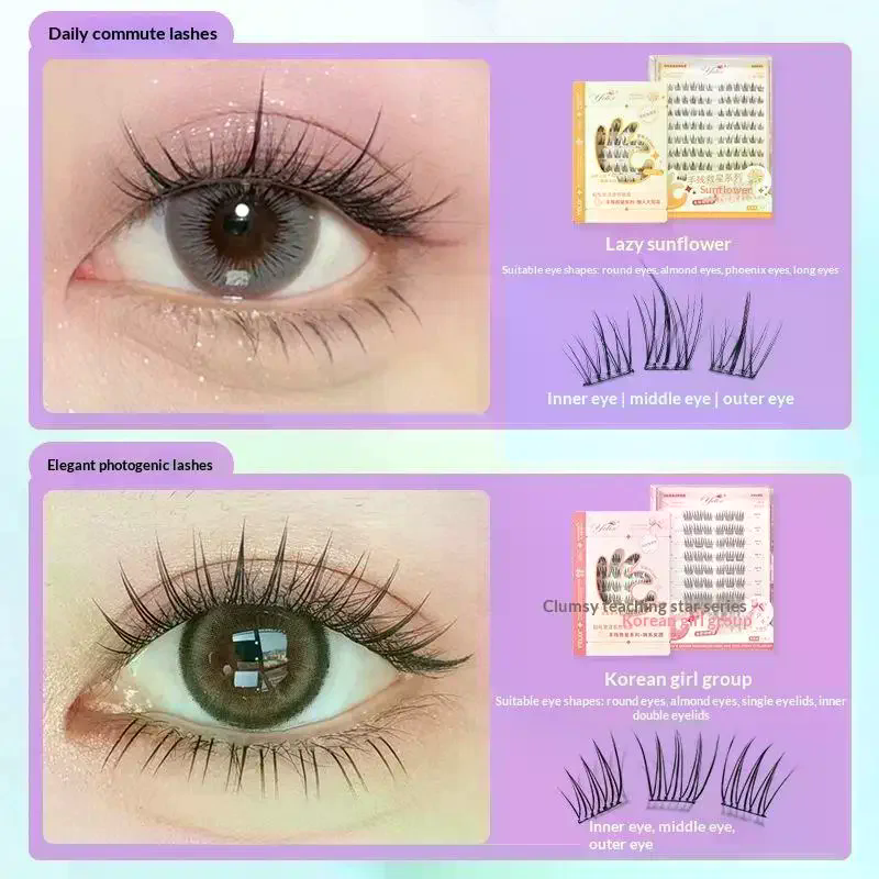 7 Rows Self-Adhesive Eyelashes - Eyelash Extension With Glue reseña y precio