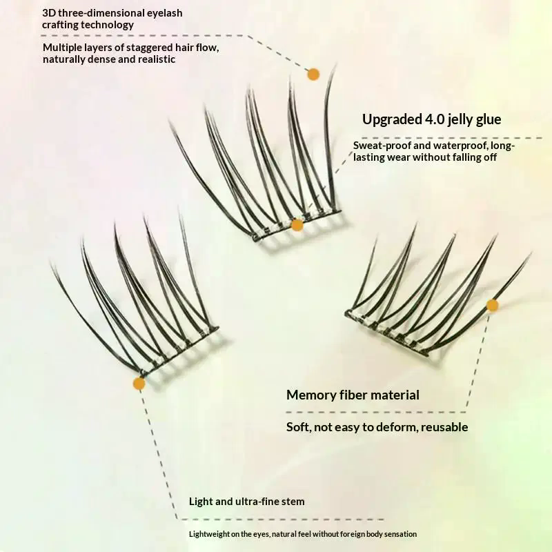 7 Rows Self-Adhesive Eyelashes - Eyelash Extension With Glue reseña y precio