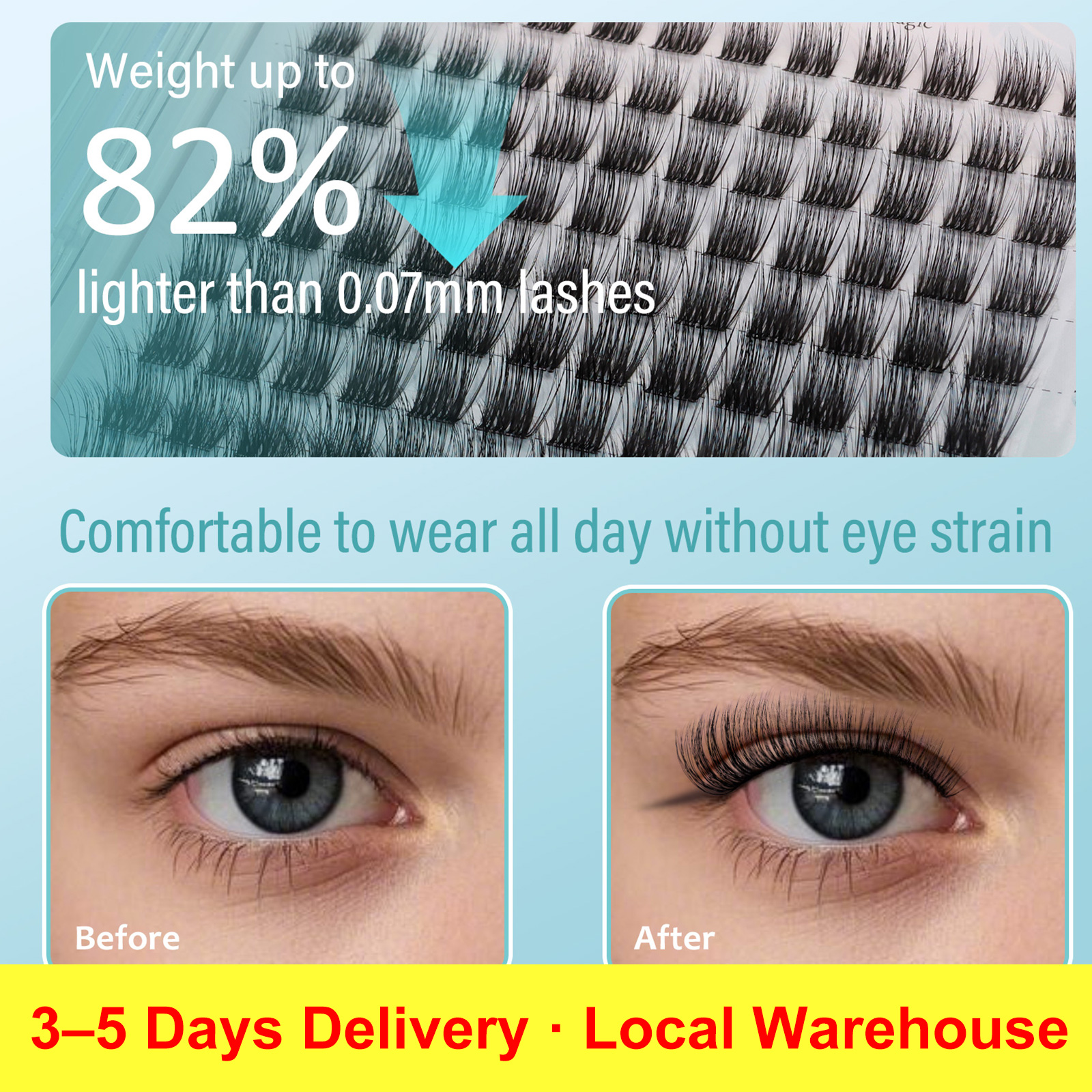 Mscici Lashes Clusters Curl 3D - Eyelash Extension Doll Eye reseña y precio