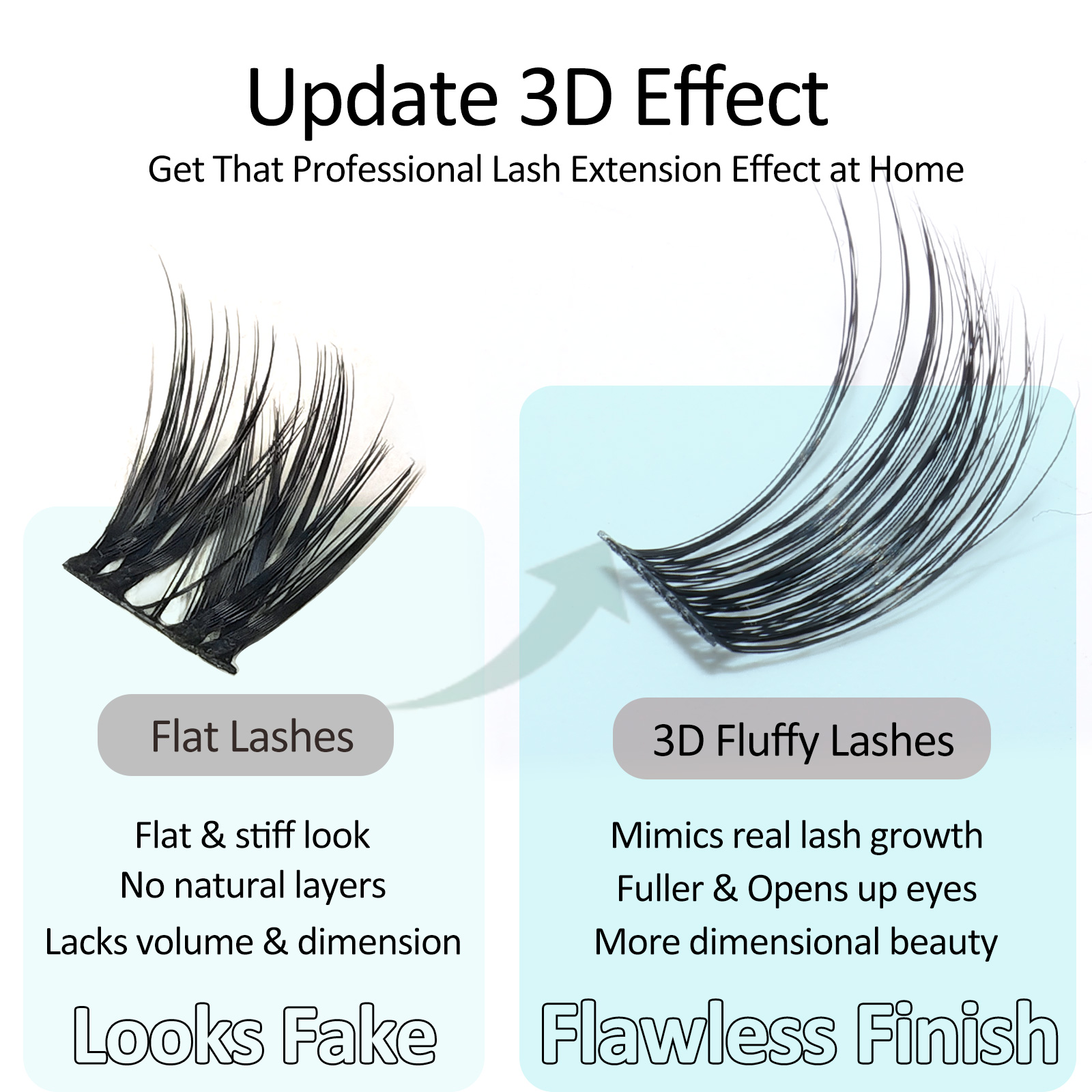 Mscici Lashes Clusters Curl 3D - Eyelash Extension Doll Eye reseña y precio