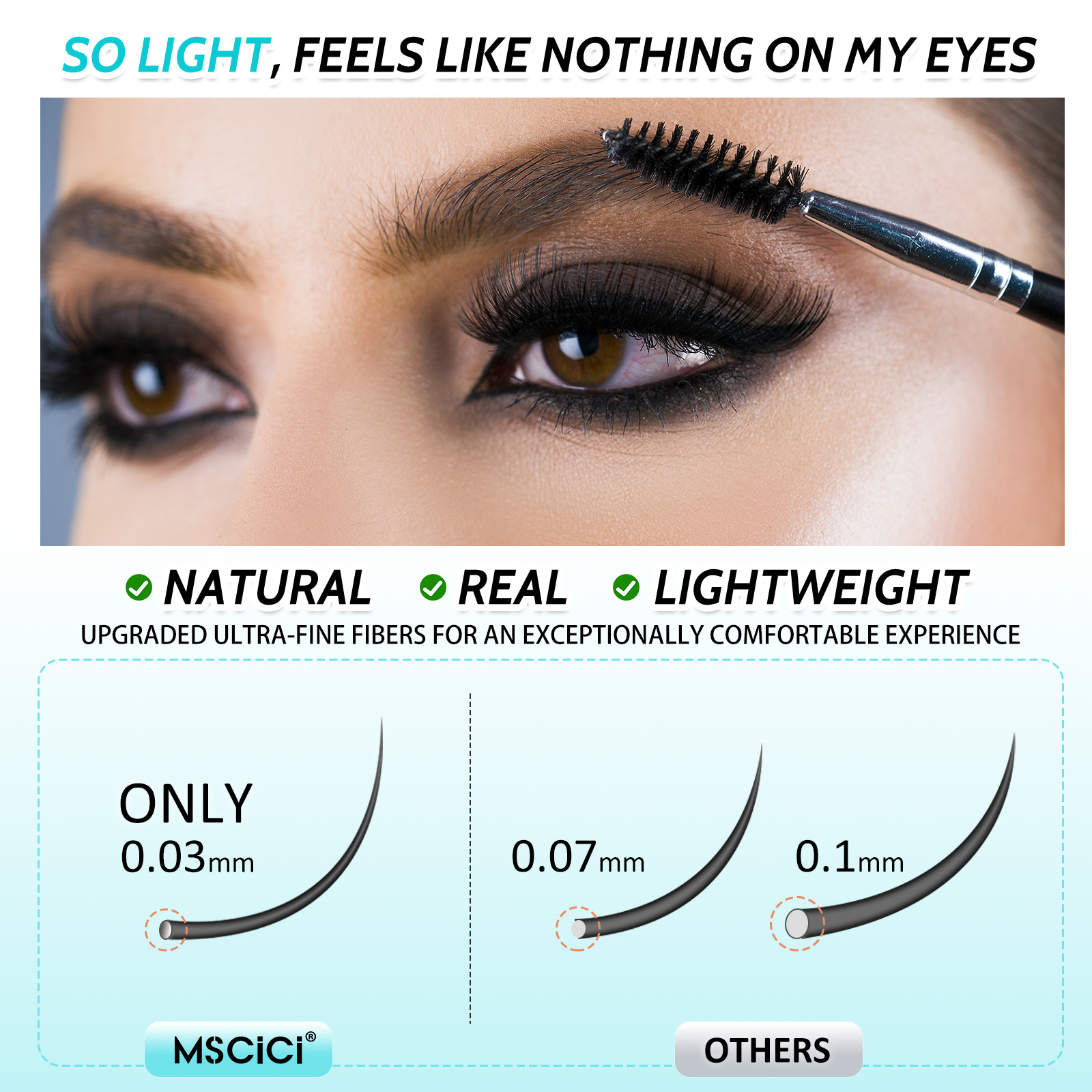 Mscici Lashes Clusters Curl 3D - Eyelash Extension Doll Eye reseña y precio