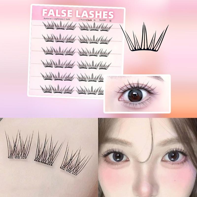 6 Rows Dense Natural False Eye - Eyelash Extension With Glue reseña y precio