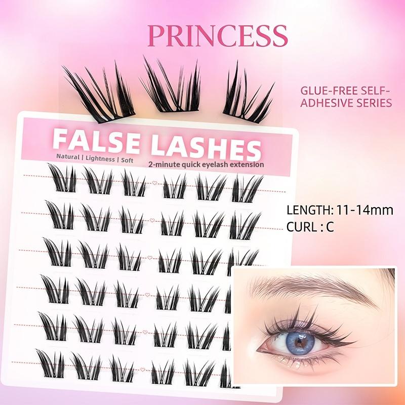 6 Rows Dense Natural False Eye - Eyelash Extension With Glue reseña y precio