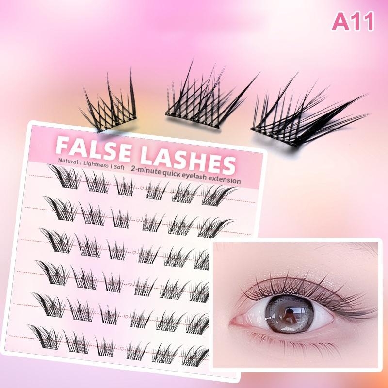 6 Rows Dense Natural False Eye - Eyelash Extension With Glue reseña y precio