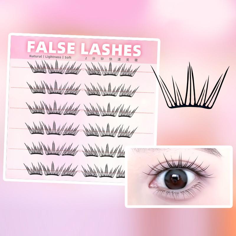6 Rows Dense Natural False Eye - Eyelash Extension With Glue reseña y precio