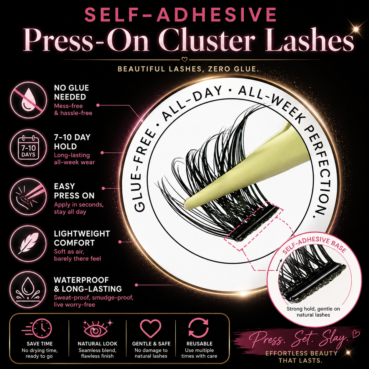 WINKLURE Self-Adhesive False E - Eyelash Extension Cat Eye reseña y precio