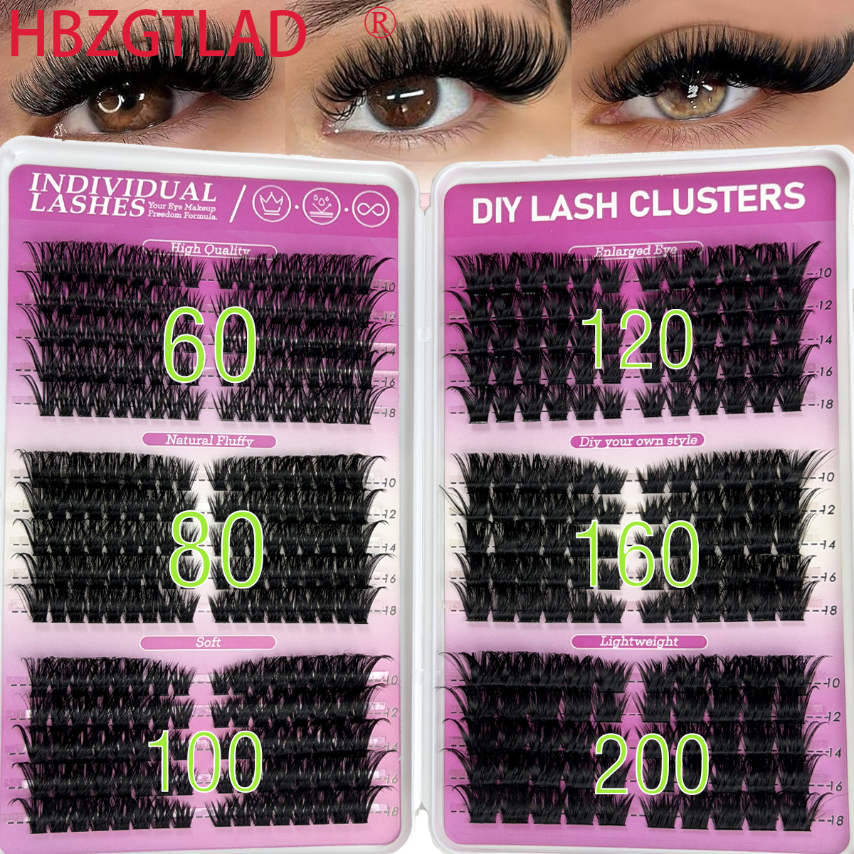 HBZGTLAD DIY Cat Eye Lashes La - Eyelash Extension Cat Eye reseña y precio